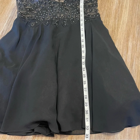 Sheer Embellished Lace Dark Fairy Whimsical Mini Black Formal Dress Sz 9 - Picture 9 of 9